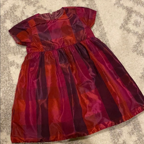 janie and jack satin holiday dress JANIE AND JACK HOLIDAY 2T RED SILK SATIN FLORAL APPLIQUE DRESS, brand new!